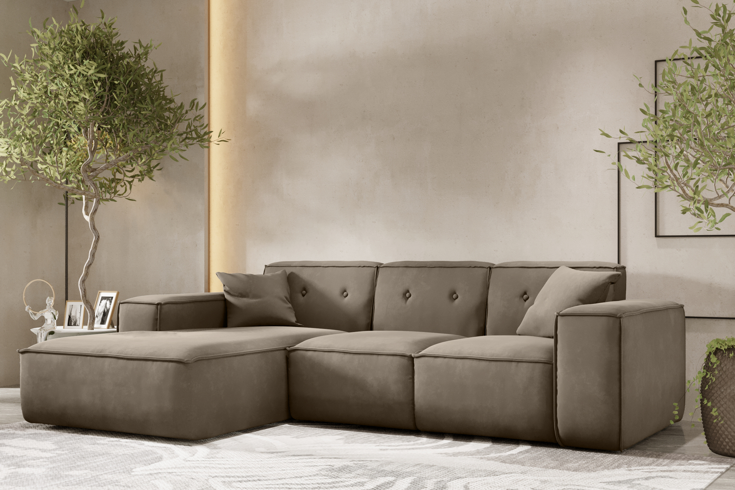 Ecksofa LUGA L Beige